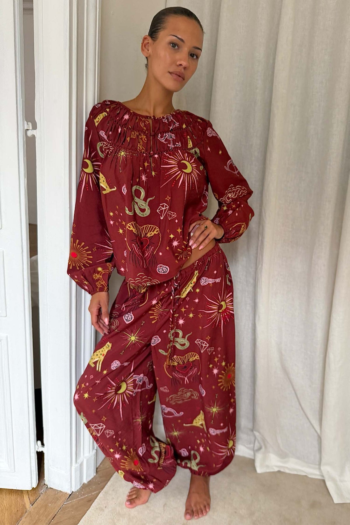 Burgundy Mystical Balloon Pyjama Set