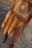 Thumbnail for caption_Model wears Desert Sunrise Riri Mini Dress  in UK size 10/ US 6