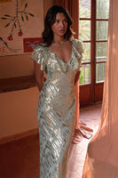 Thumbnail for Sage Jacquard Tilda Dress