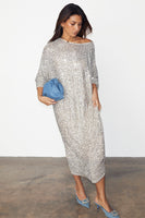 Thumbnail for caption_Model wears Sequin Jem Dress in S/M