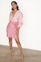 Pink Sequin Mini Jaspre Skirt