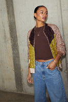 Thumbnail for caption_Model wears Sequin Mix Bomber in UK size 10/ US 6