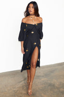 Thumbnail for Black Palm Camilla Wrap Dress