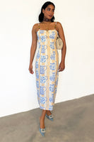 Thumbnail for caption_Model wears Sicilian Bandeau Dress in UK size 10/ US 6