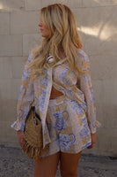 Thumbnail for  caption_Model wears Sicilian Elissa Shorts in UK size 10/ US 6
