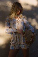 Thumbnail for  caption_Model wears Sicilian Geanie Shirt in UK size 10/ US 6