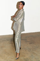 Thumbnail for Model wearing Silver Milo Trouser