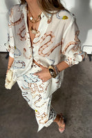 Thumbnail for caption_Model wears Cotton Linen Snake Jaspre Wrap Skirt in UK size 10/ US 6