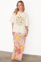 Thumbnail for caption_Model wears Cream Abstract Snake T-shirt  in UK size 10/ US 6