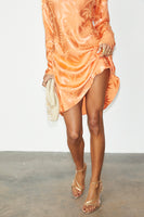 Thumbnail for caption_Model wears Apricot Palm Mini Soho Dress in UK size 10/ US 6