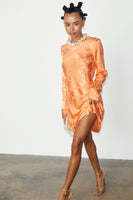 Thumbnail for caption_Model wears Apricot Palm Mini Soho Dress in UK size 10/ US 6