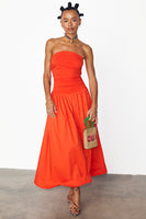 Thumbnail for caption_Model wears Tomato Lola Mid-axi Dress in UK size 10/ US 6