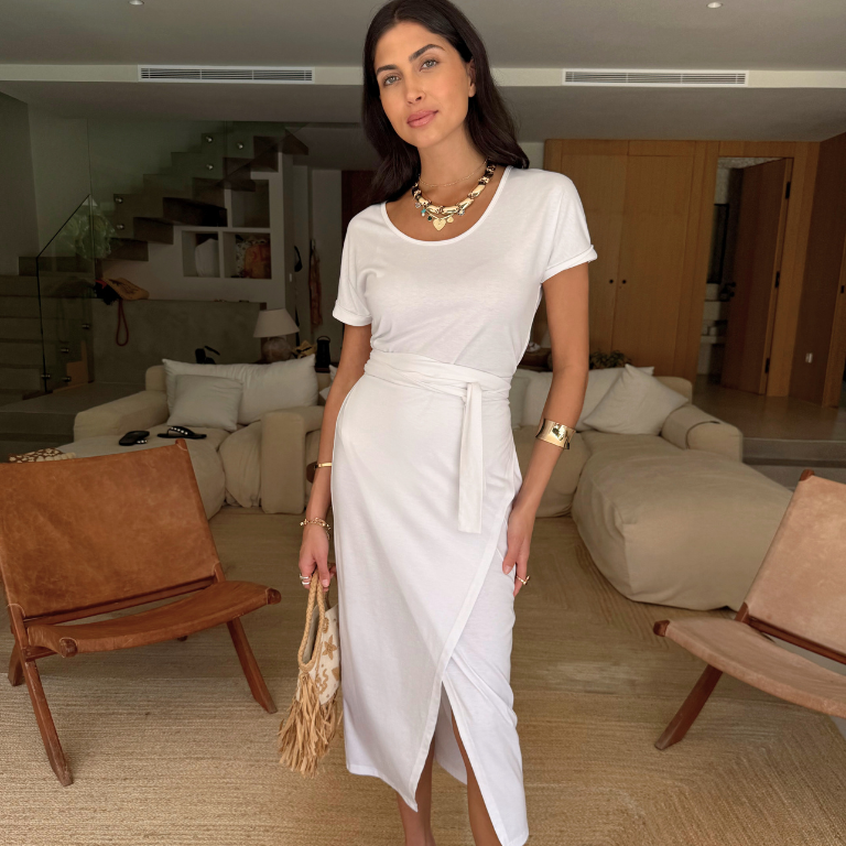 White Jesse Jersey Wrap Dress  Never Fully Dressed