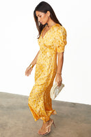 Thumbnail for caption_Model wears Yellow Mosaic May Dress in UK size 10/ US 6