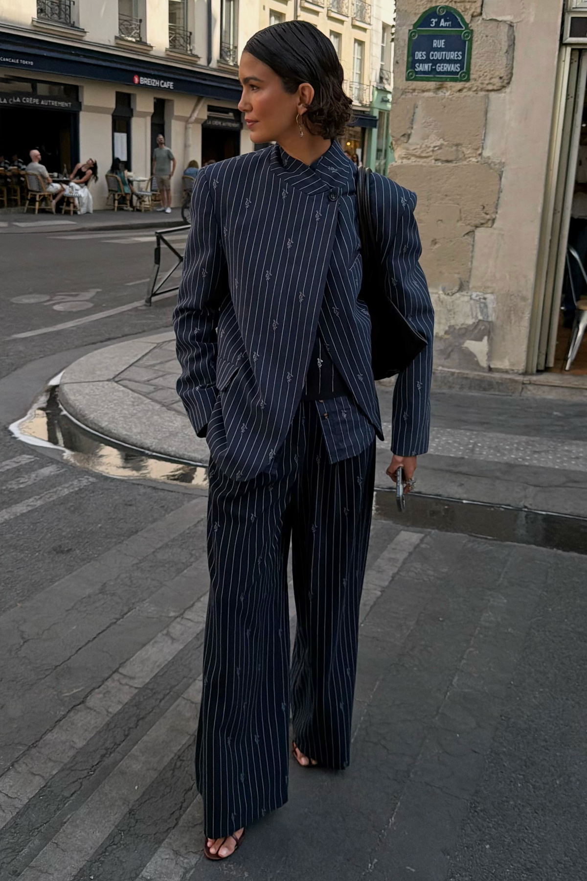 Navy Pinstripe Sophie Trousers