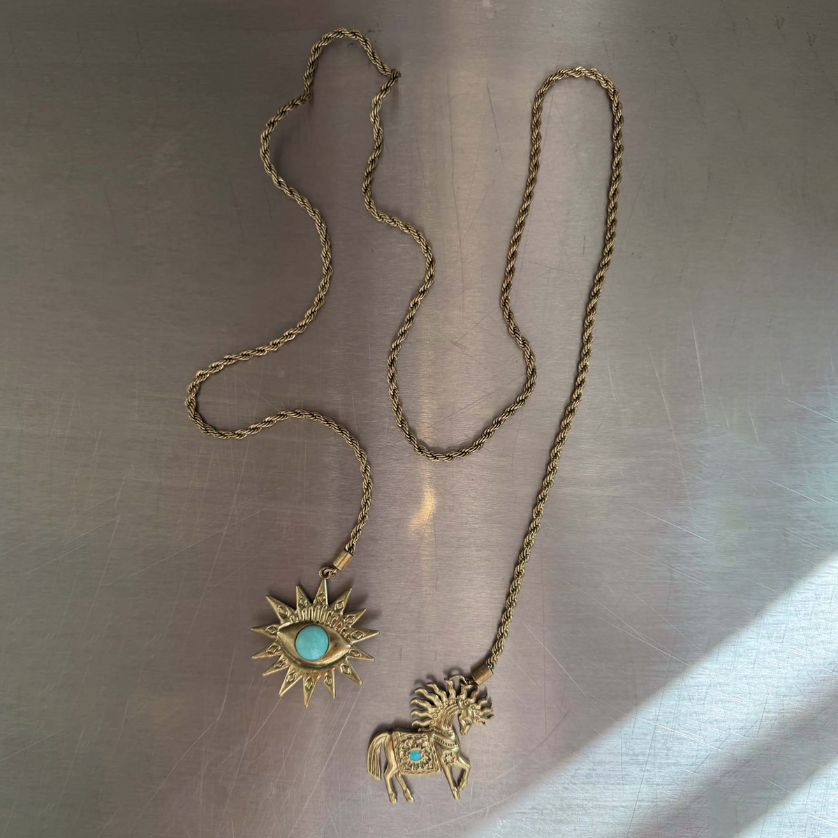 Deloris Horse and Eye Chain Necklace