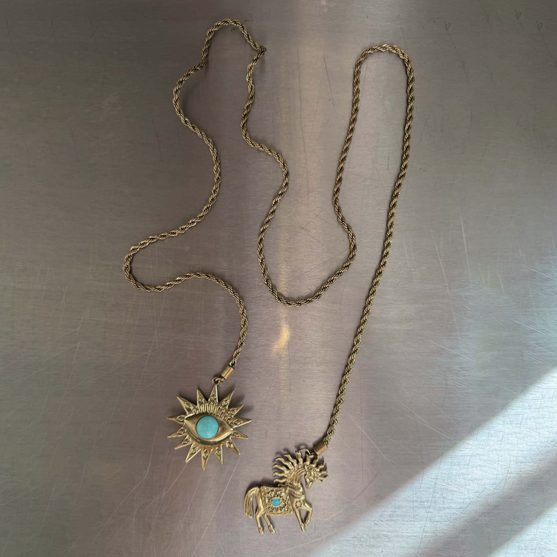 Deloris Horse and Eye Chain Necklace