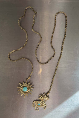 Deloris Horse and Eye Chain Necklace