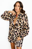 Thumbnail for Cotton Linen Leopard Gabbie Shirt