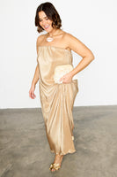 Thumbnail for Gold Plisse Luna Dress