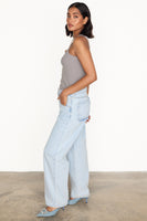 Thumbnail for caption_Model wears Scallop Detail Straight Leg Jeans  in UK size 10/ US 6