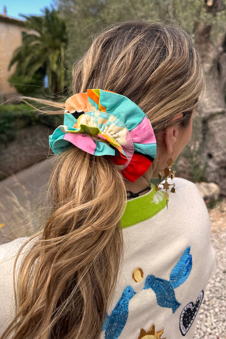 Abstract Scrunchie with Frill