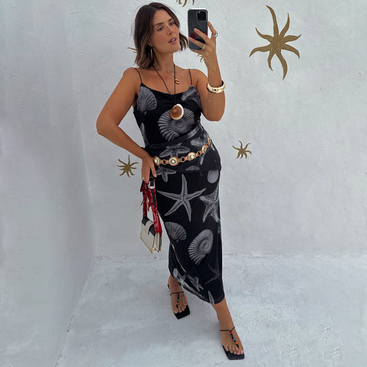Seashell Mesh Cami Dress