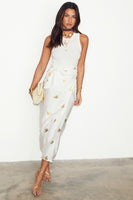 Thumbnail for caption_Model wears  Gold Snake Jaspre Wrap Skirt in UK size 10 / US 6