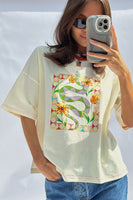 Thumbnail for Cream Abstract Snake T-shirt