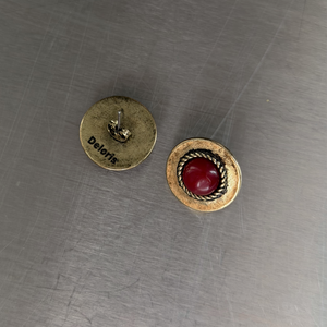 Deloris Red Circle Earrings
