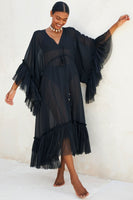 Thumbnail for Model wearing Black Sloane Dress standing facing the camera 