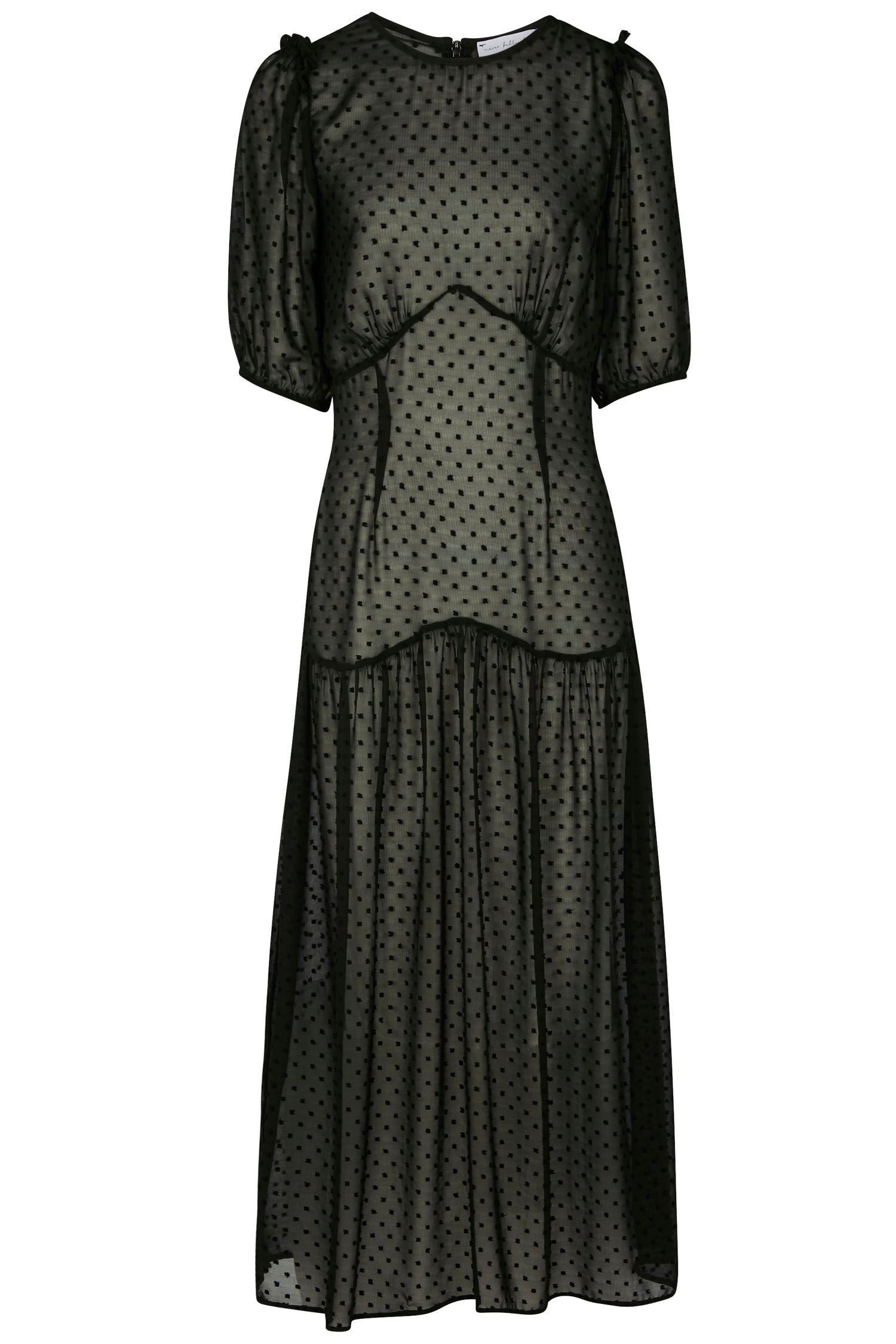 Black Dobby Lucia Midi Dress – Never Fully Dressed