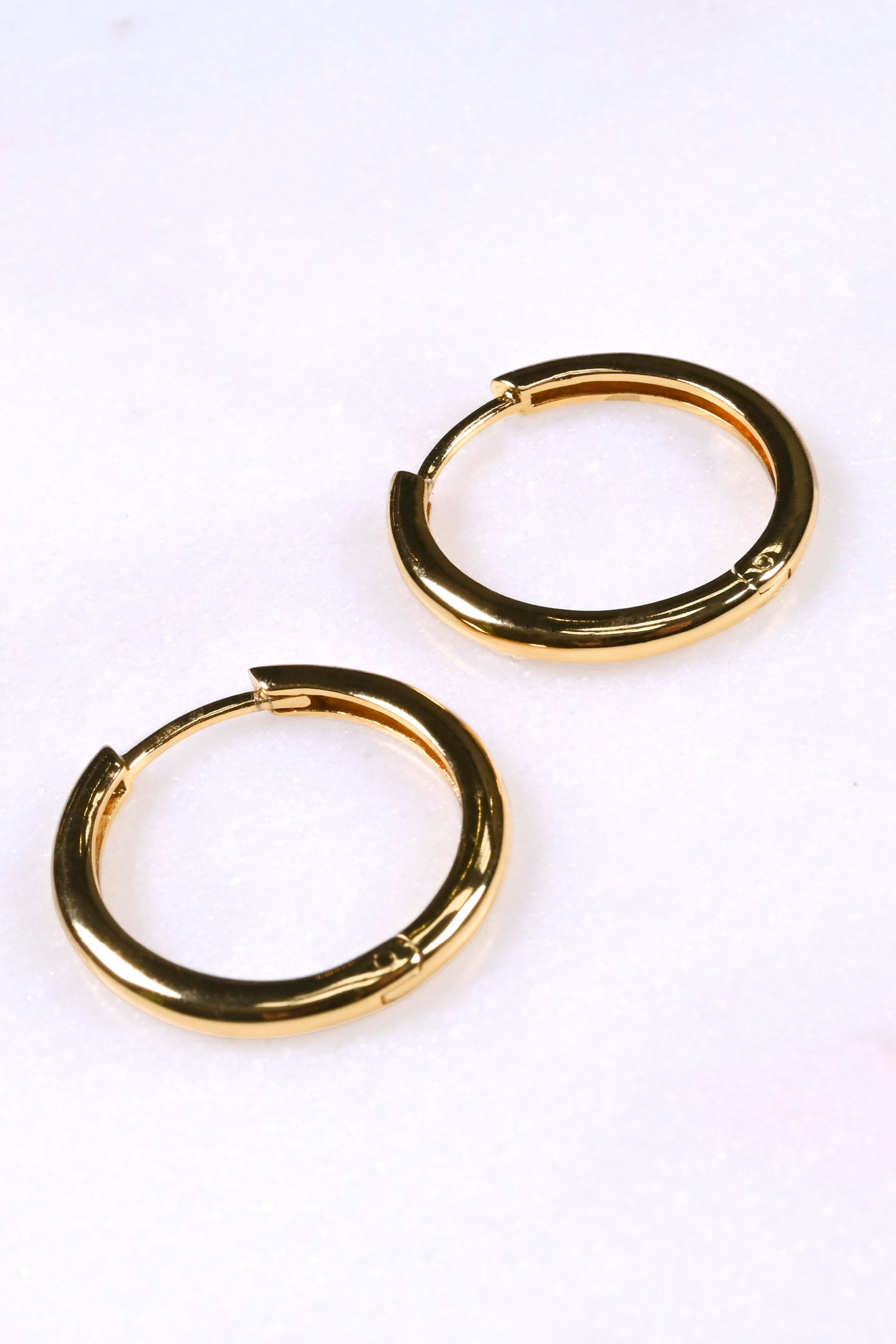 Gold Plated  Huggie Hoop Earrings 20mm