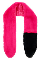 Thumbnail for Fuchsia and Navy Fur Scarf 