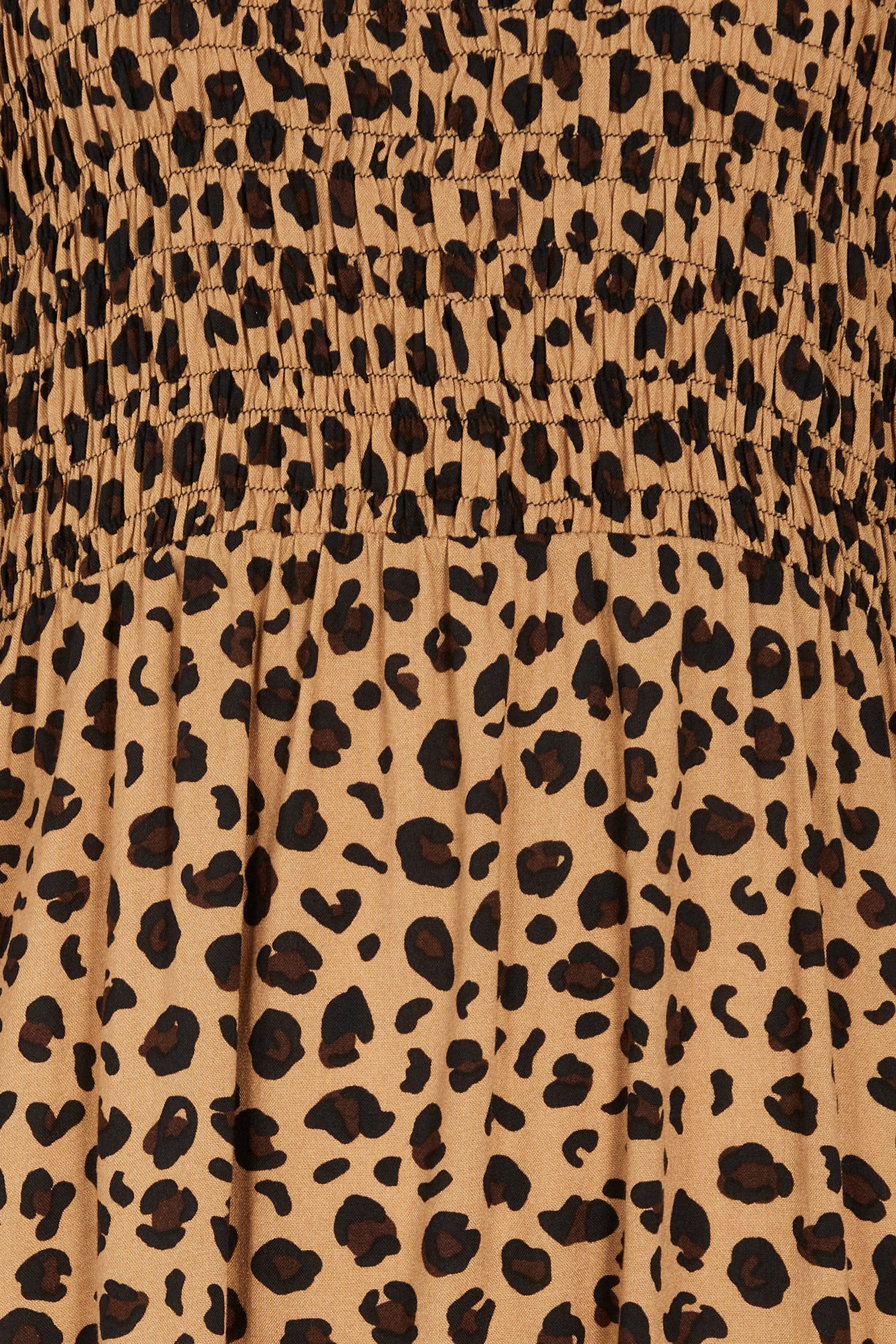 Close up of print of Leopard Swedish Dress