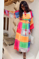 Thumbnail for Model wearing Multi Bandana Riri Dress