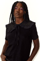 Thumbnail for Model wearing Black Broderie Collar 