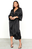 Thumbnail for Model wearing Black Midi Vienna Dress standing facing the camera