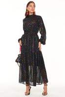 Thumbnail for Model wearing Black Mirror Alesha Dress standing facing the camera