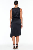 Thumbnail for Model wearing Black Sleeveless Vienna Dress standing facing away from the camera