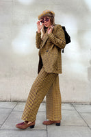 Thumbnail for Model wearing Check Blazer standing facing the side