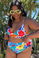 Thumbnail for  Model wearing Dotty Bikini Top standing facing the camera