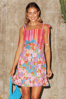 Thumbnail for Floral Mykonos Cotton Linen Dress