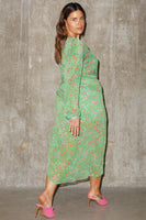 Thumbnail for Model wearing Green Animal Cassie Skirt Curve facing away from camera
