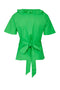 Green Cotton Linen Roma Top