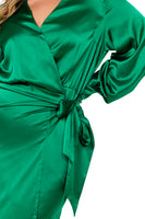 Thumbnail for Model wearing Green Vienna Midi Dress close up