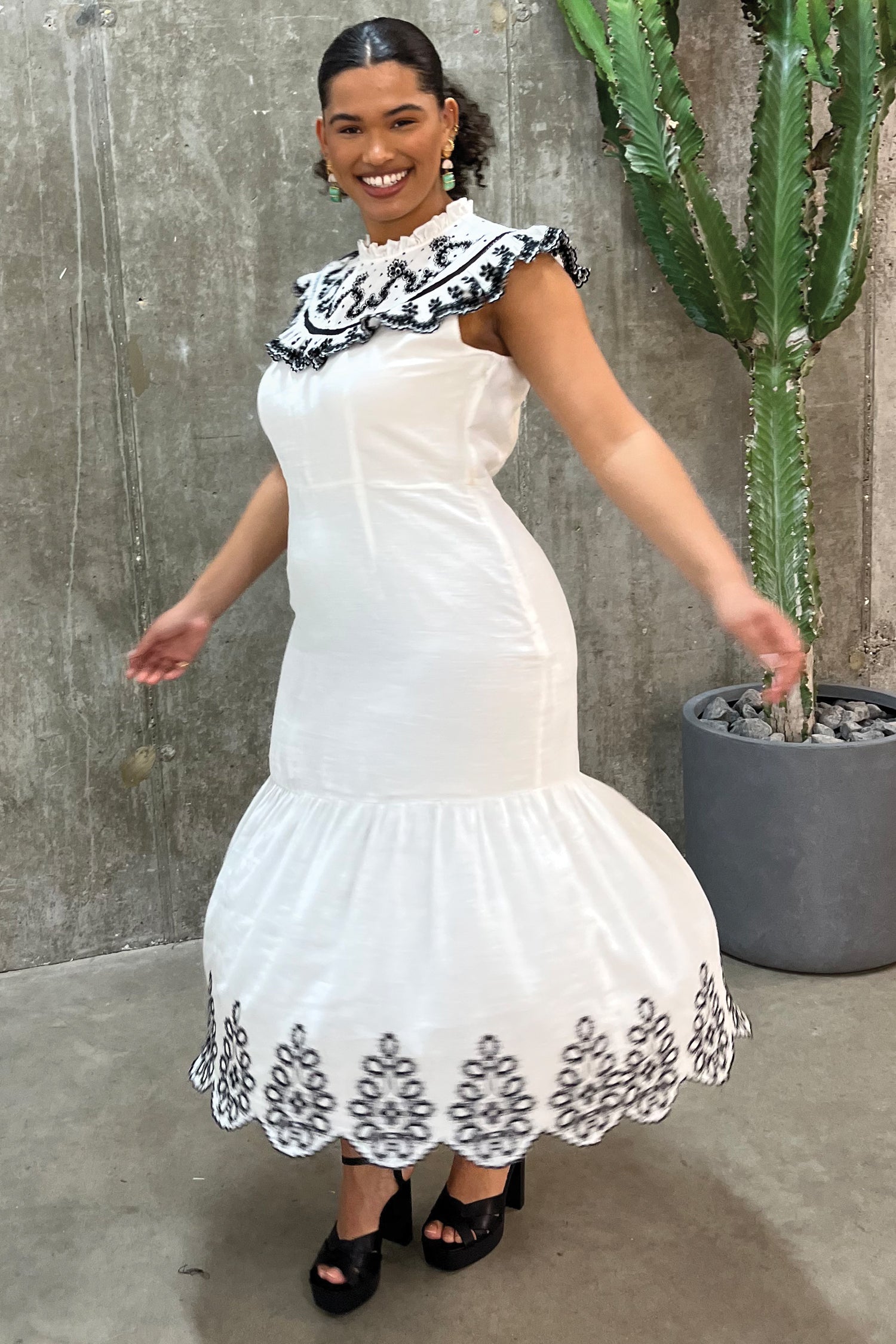 Indie Embroidered Dress - Curve