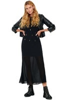 Thumbnail for Model wearing Black Leah Dress standing facing the camera