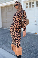 Thumbnail for Model wearing Leopard Headscarf standing facing the camera