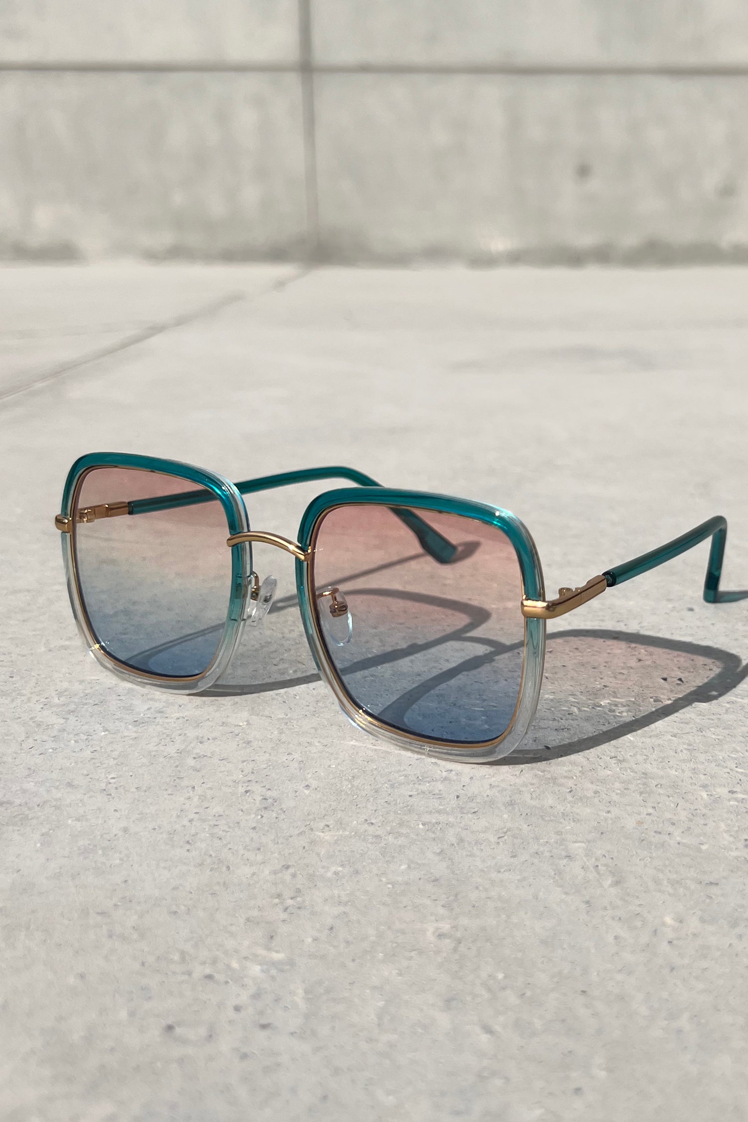 Blue Tint Lucy Square Sunglasses